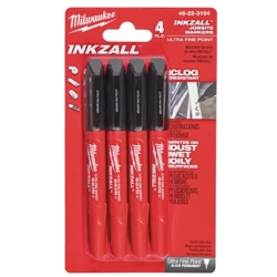 vendita online Pennarello nero punta sottile 4 pezzi Marcatori - Penne ad acido Milwaukee